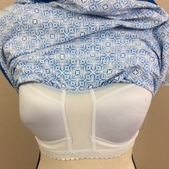 Lands' End Blue And White Blouson Tummy Hiding Tankini Top Sz 4 NWOT - Picture 7 of 11